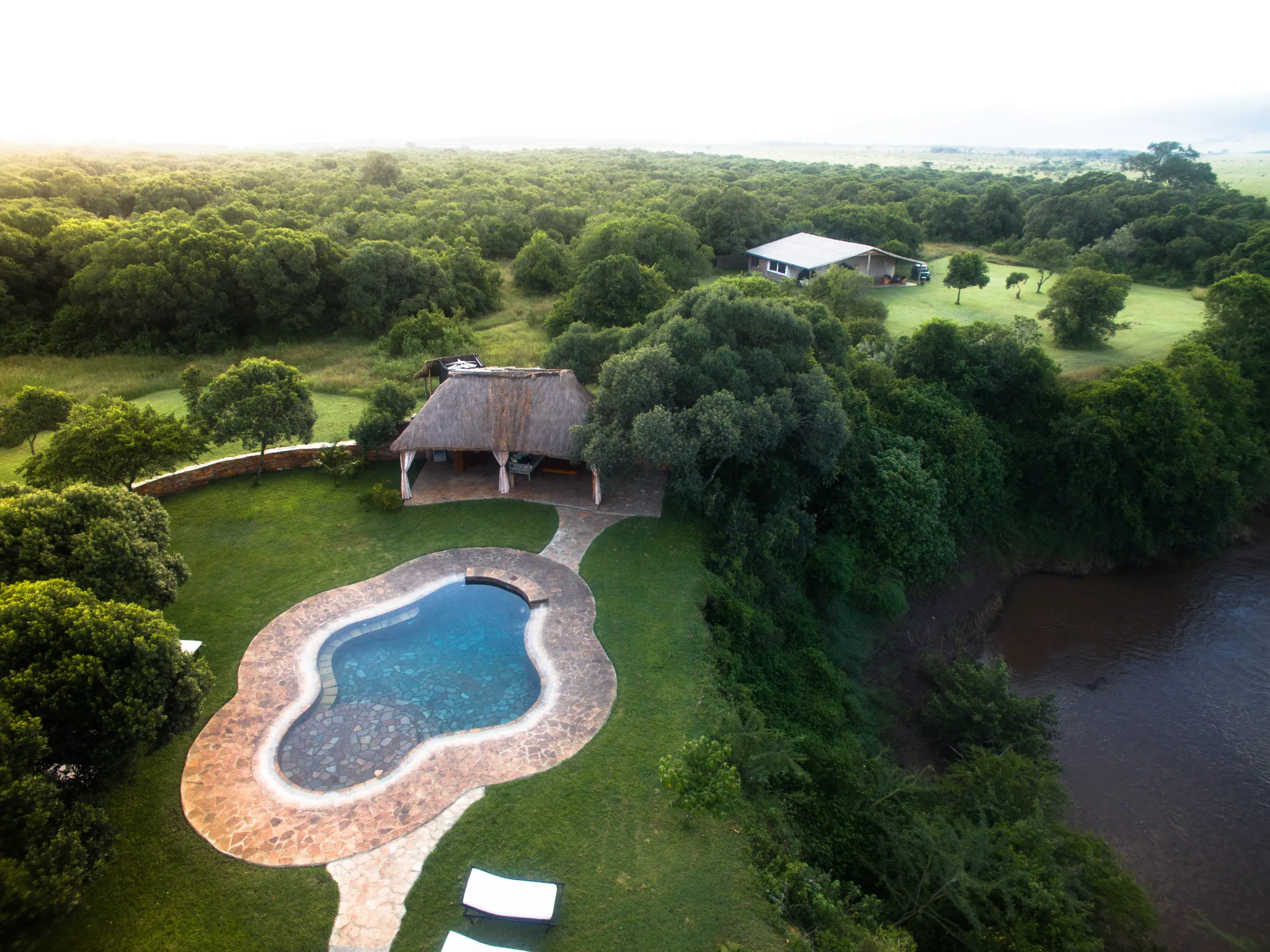 The pool from the air