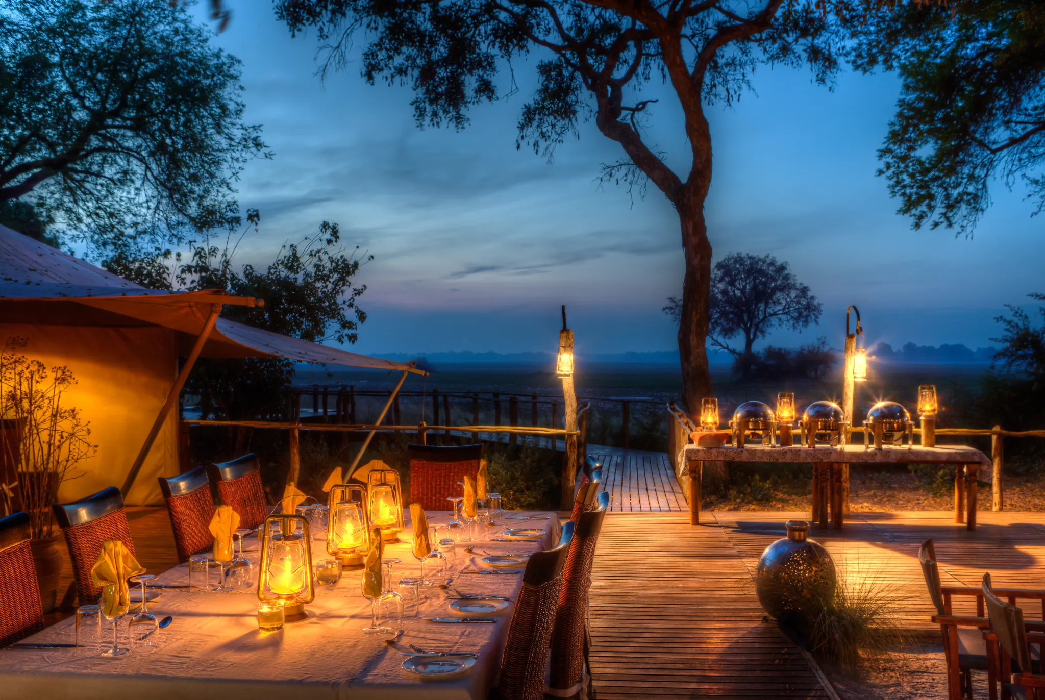 Dinner on the raised deck