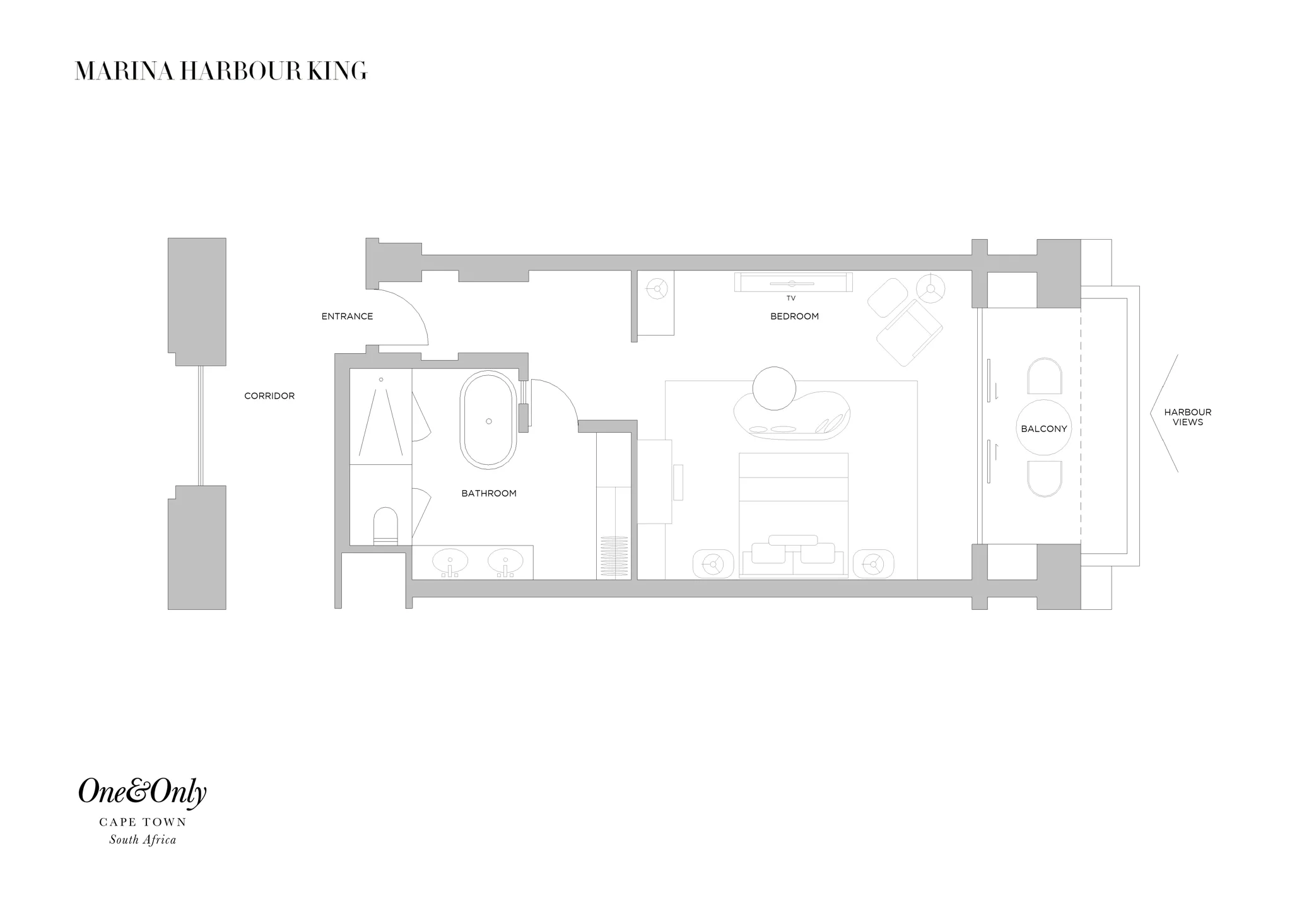 Marina Harbour King Room Floor Plan